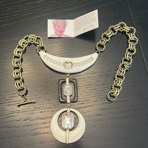 Heidi Daus Gold and Silver Necklace with Vintage Chain Design